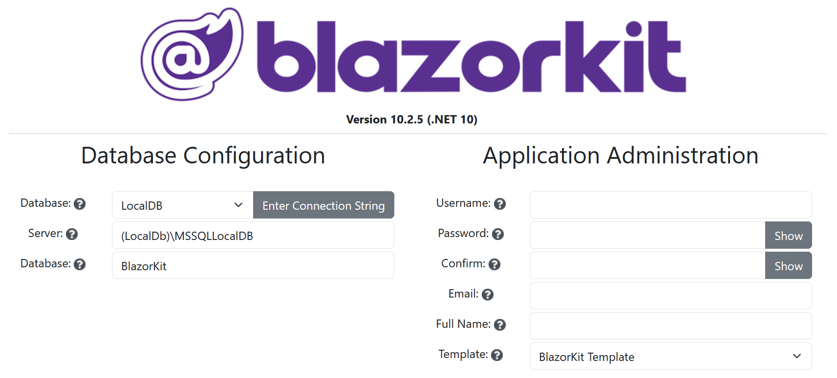 BlazorKit Install Wizard